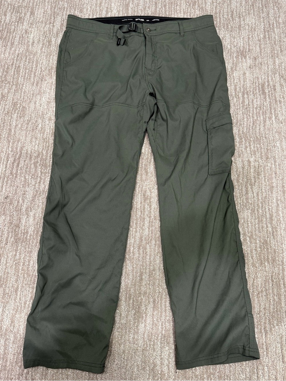 PrAna stretch Zion Men's Olive Green Performance Cargo Pants 38/30